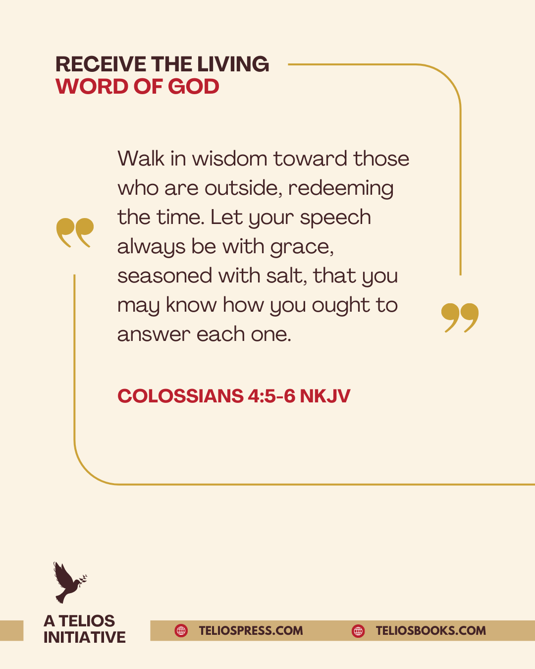 Mini-Devotional: Colossians 4:5-6